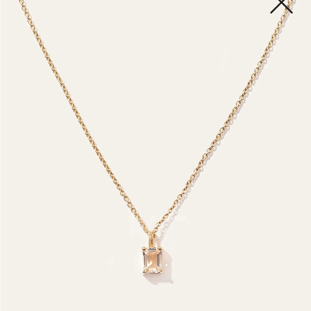 Emerald Cut Topaz Gold Necklace